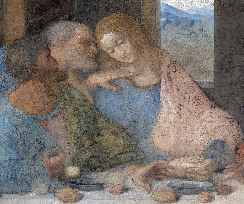 Leonardo Abendmahl Judas, Petrus, Johannes